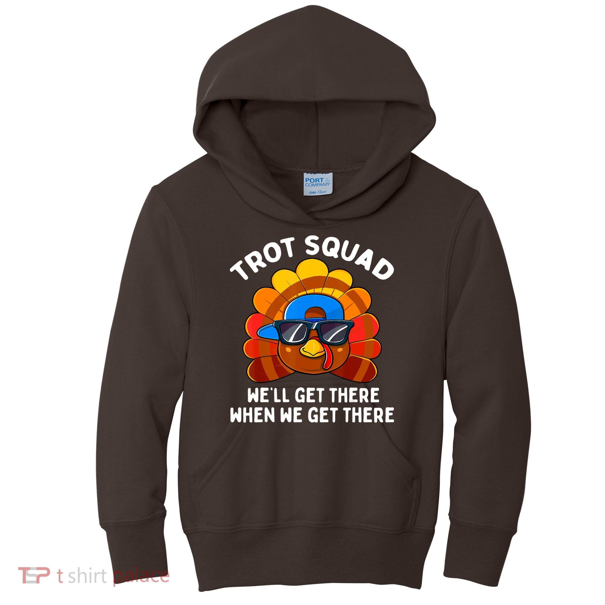 Turkey Trot Squad Thanksgiving Running Costume Kids Hoodie