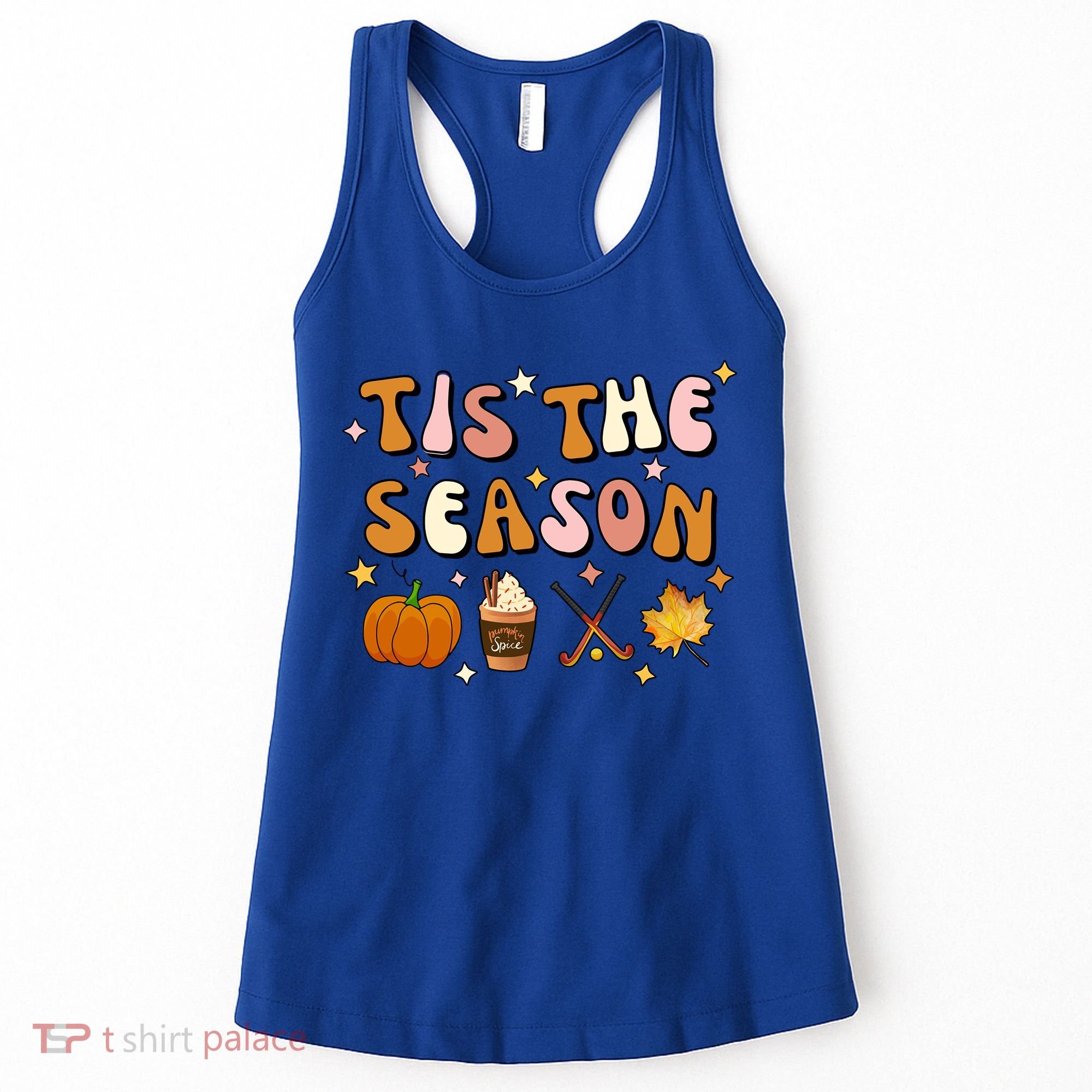 Tis The Season Field Hockey Pumpkin Latte Fall Thanksgiving Cute Gift Women's Tank Top