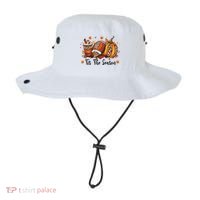 Tis The Season Pumpkin Spice Latte Halloween Football Coffee Bucket Hat thumb 0