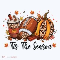 Tis The Season Pumpkin Spice Latte Halloween Football Coffee Hat thumb 2