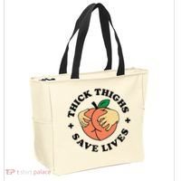 Thick Thighs Save Lives Funny Joke Cute Sexy Lady Novelty Tote Bag thumb 2