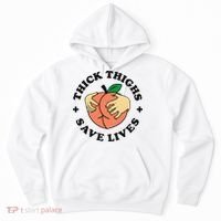 Thick Thighs Save Lives Funny Joke Cute Sexy Lady Novelty Hoodie thumb 0