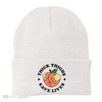 Thick Thighs Save Lives Funny Joke Cute Sexy Lady Novelty Beanie thumb 0