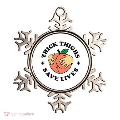 Thick Thighs Save Lives Funny Joke Cute Sexy Lady Novelty Ornament