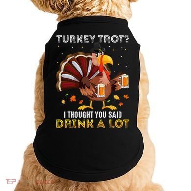 Turkey Trot Squad Running Drinking Thanksgiving Doggie Tank