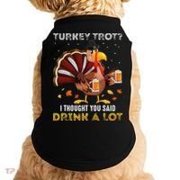 Turkey Trot Squad Running Drinking Thanksgiving Doggie Tank thumb 0