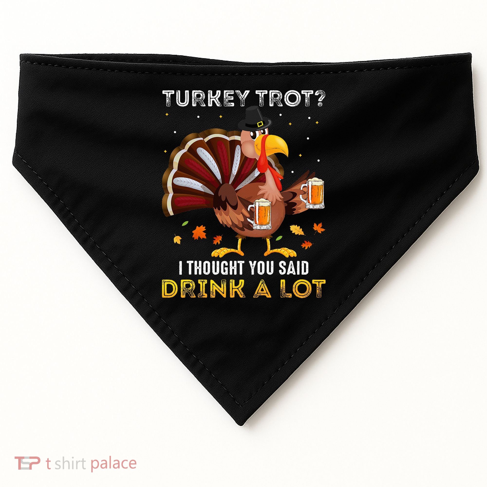 Turkey Trot Squad Running Drinking Thanksgiving USA-Made Doggie Bandana