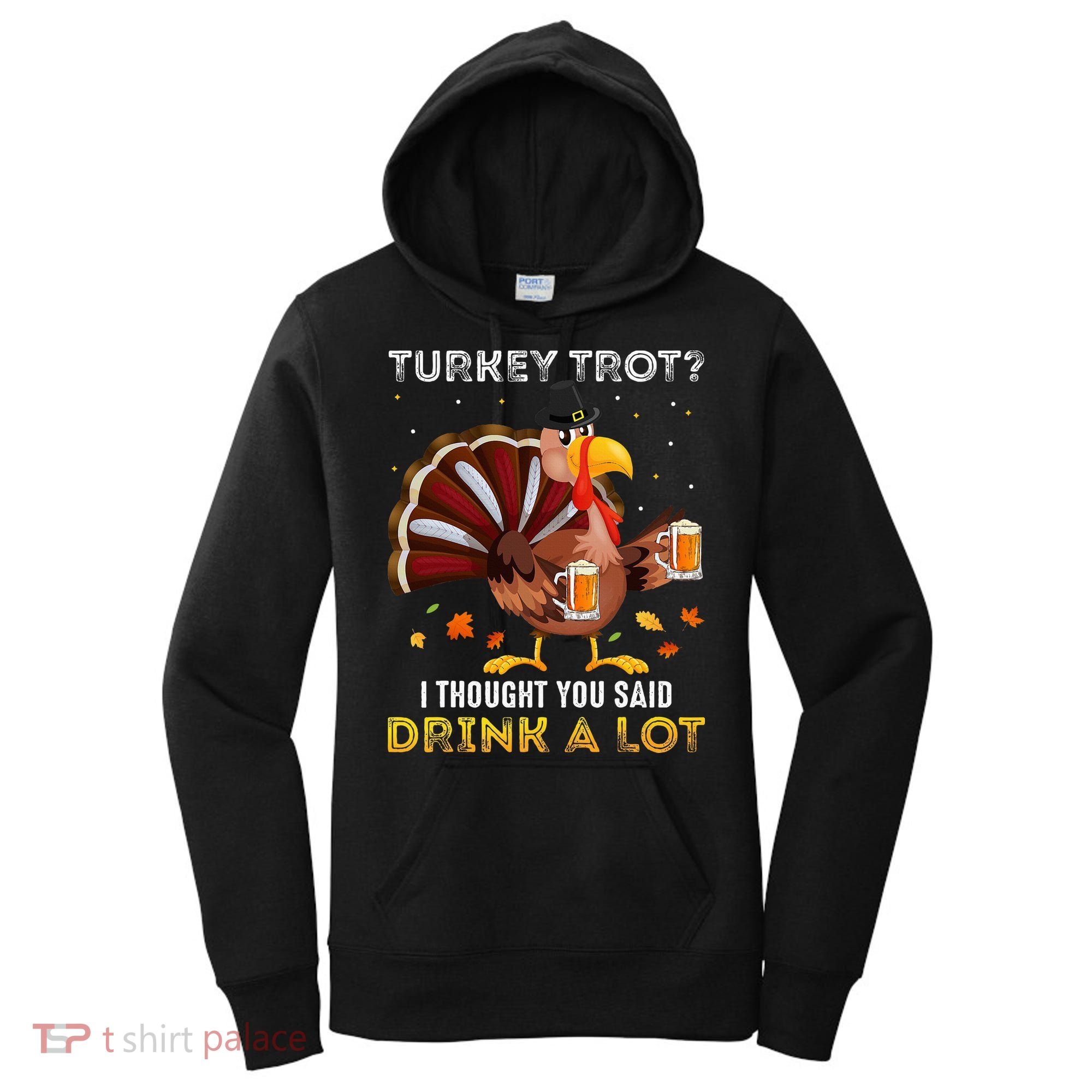 Turkey Trot Squad Running Drinking Thanksgiving Women's Hoodie