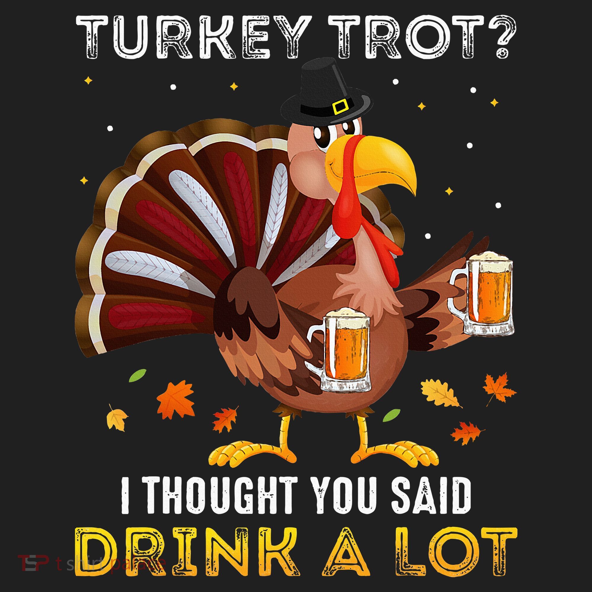 Turkey Trot Squad Running Drinking Thanksgiving Hat