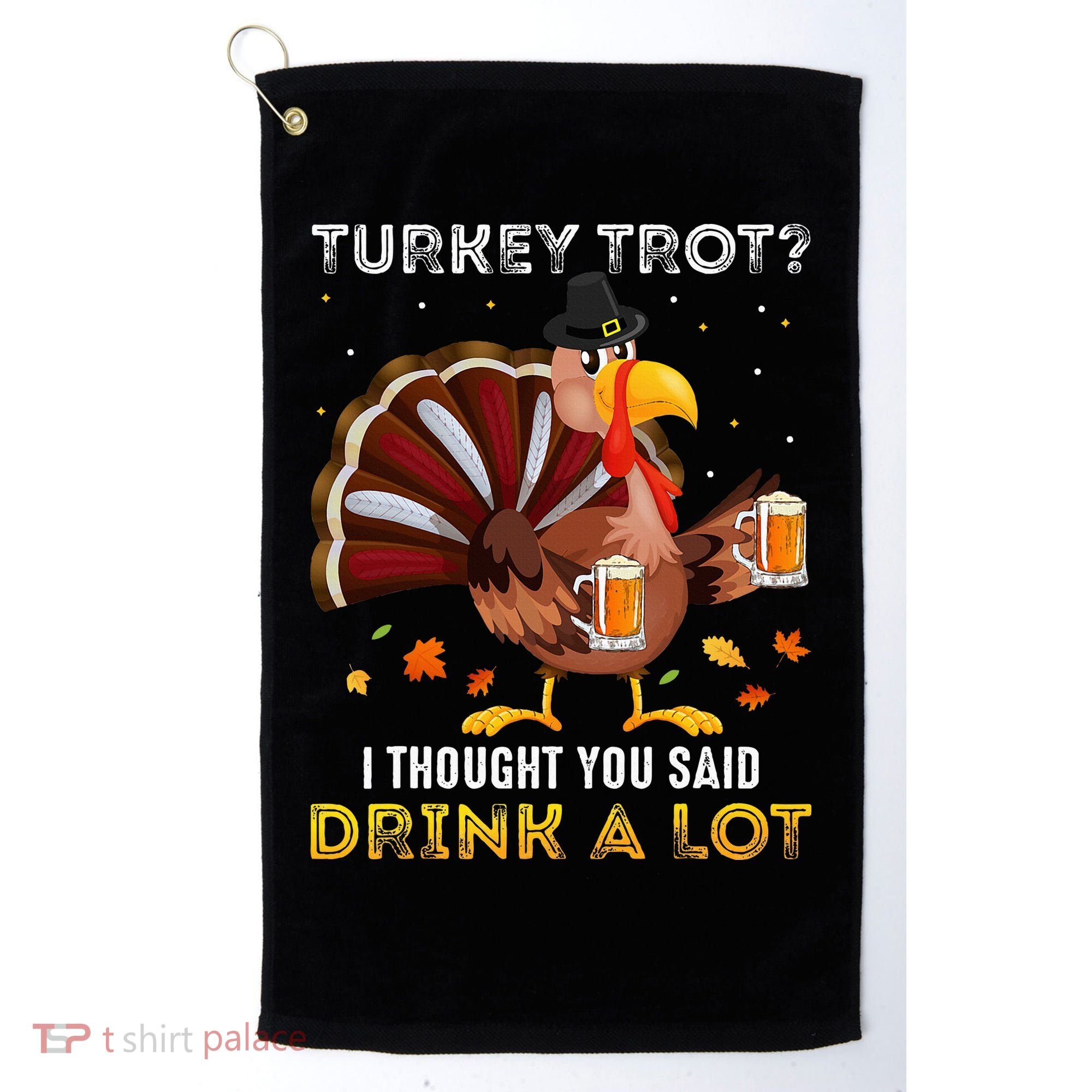 Turkey Trot Squad Running Drinking Thanksgiving Golf Towel