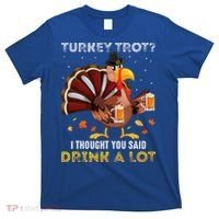 Turkey Trot Squad Running Drinking Thanksgiving T-Shirt thumb 0