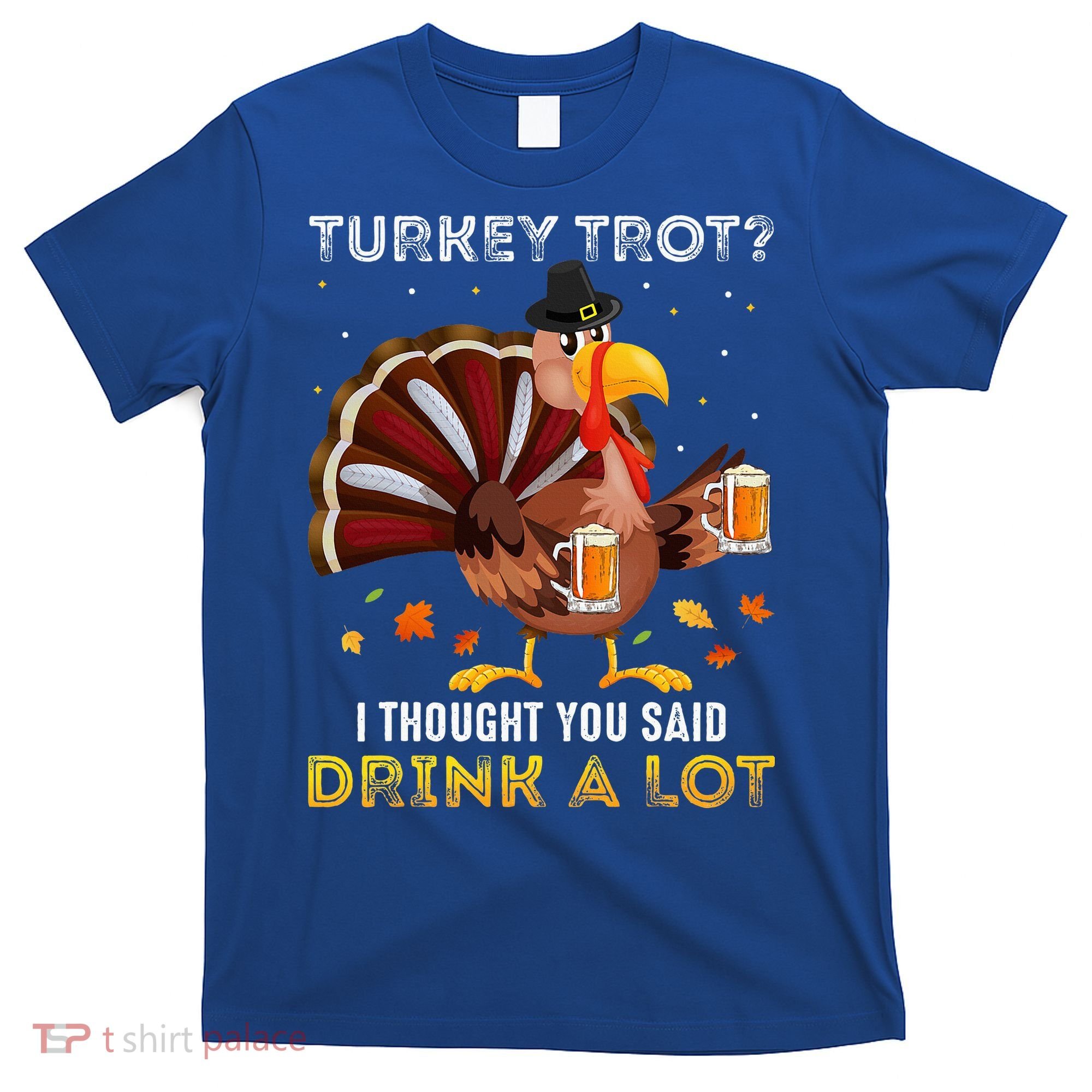 Turkey Trot Squad Running Drinking Thanksgiving T-Shirt