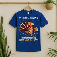 Turkey Trot Squad Running Drinking Thanksgiving T-Shirt thumb 2