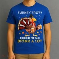 Turkey Trot Squad Running Drinking Thanksgiving T-Shirt thumb 3