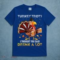 Turkey Trot Squad Running Drinking Thanksgiving T-Shirt thumb 5