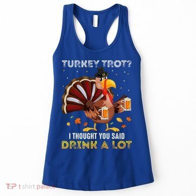 Turkey Trot Squad Running Drinking Thanksgiving Women's Tank Top