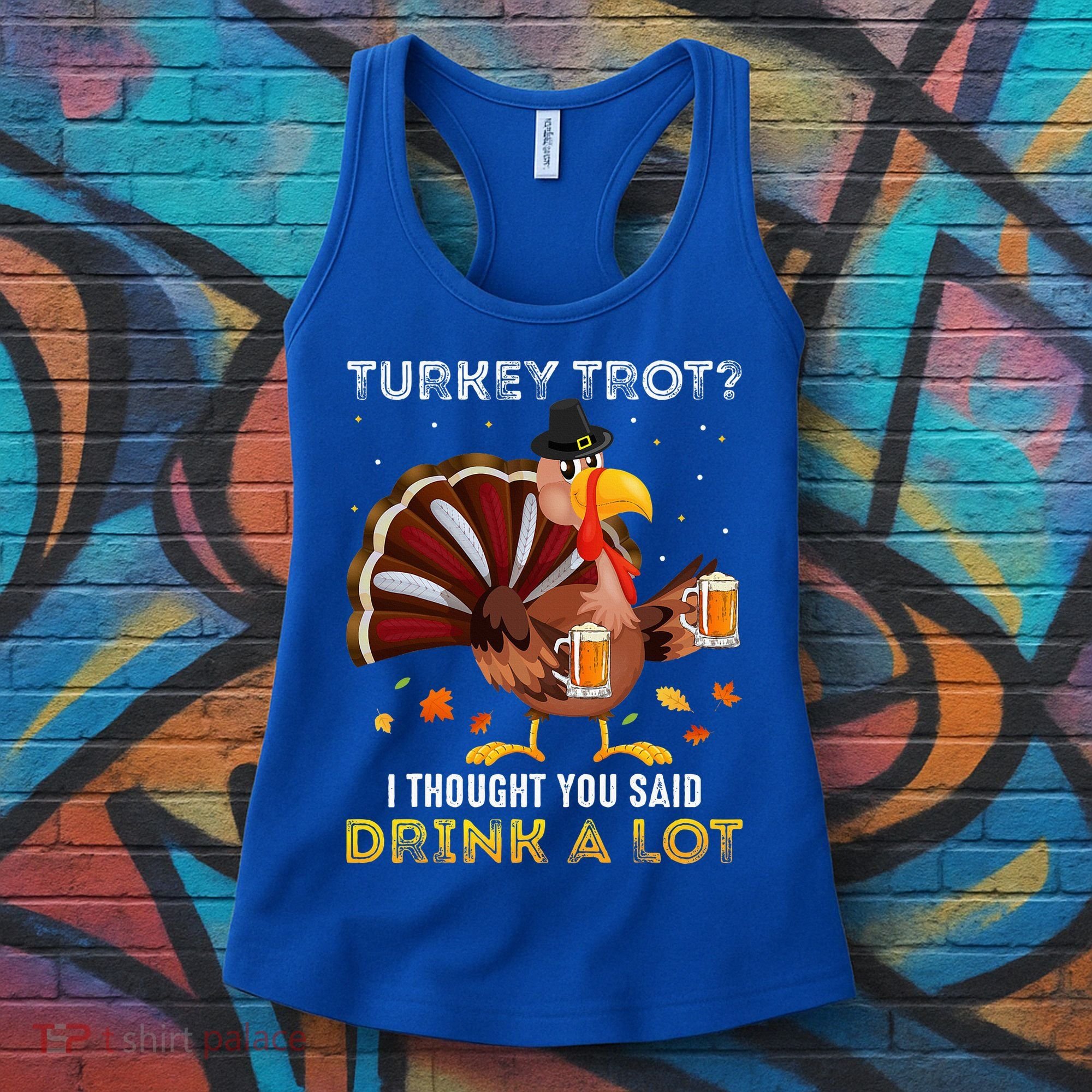 Turkey Trot Squad Running Drinking Thanksgiving Women's Tank Top