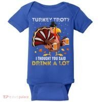 Turkey Trot Squad Running Drinking Thanksgiving Baby Bodysuit thumb 0