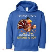 Turkey Trot Squad Running Drinking Thanksgiving Toddler Hoodie thumb 0