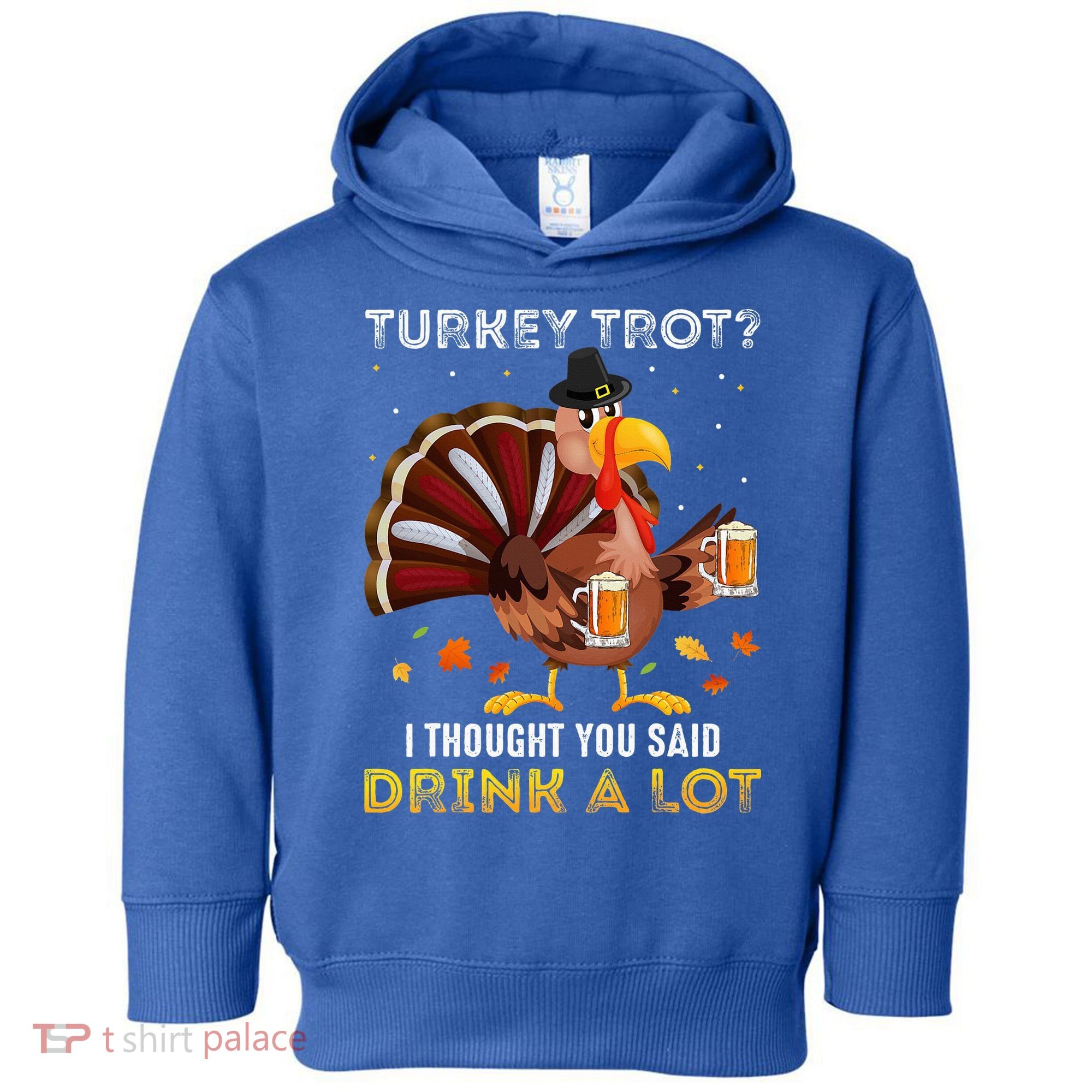 Turkey Trot Squad Running Drinking Thanksgiving Toddler Hoodie