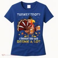 Turkey Trot Squad Running Drinking Thanksgiving Women's T-Shirt thumb 0