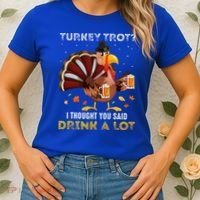 Turkey Trot Squad Running Drinking Thanksgiving Women's T-Shirt thumb 2