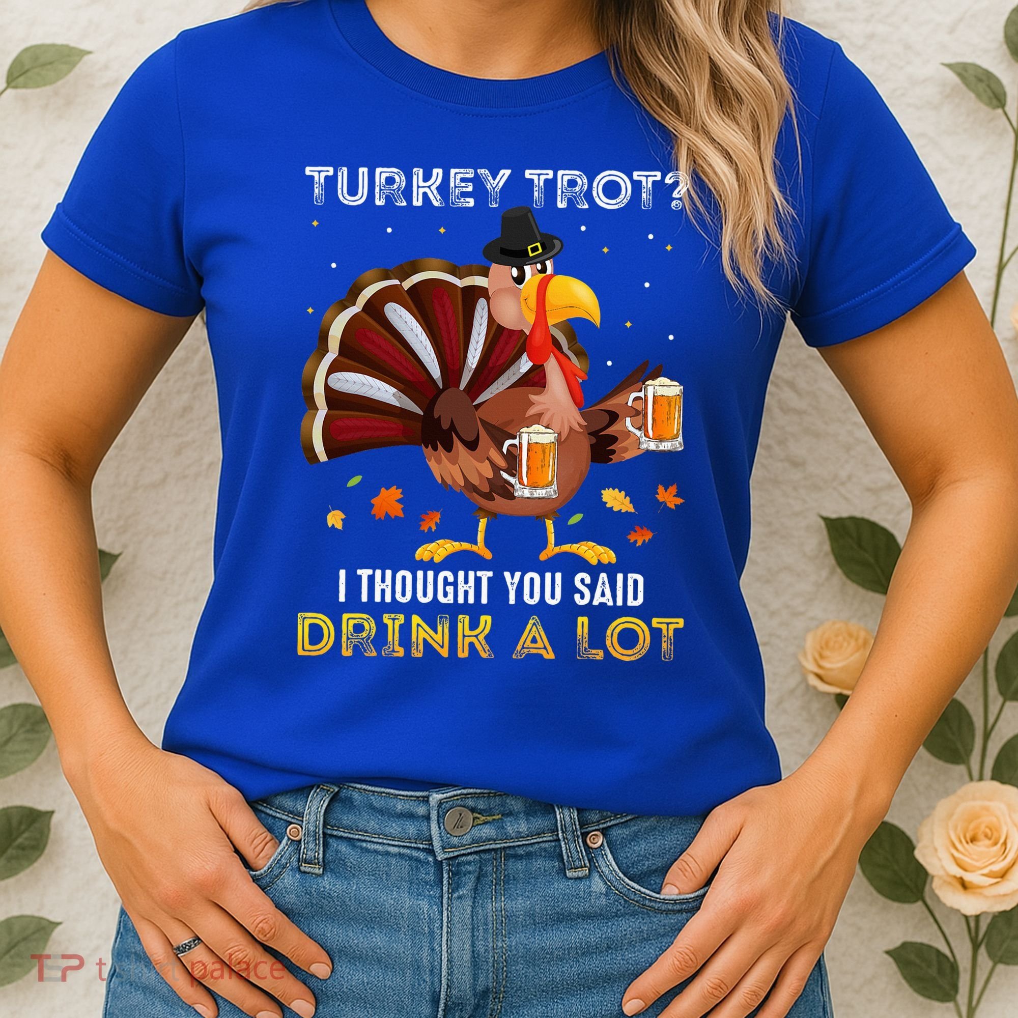 Turkey Trot Squad Running Drinking Thanksgiving Women's T-Shirt