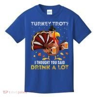 Turkey Trot Squad Running Drinking Thanksgiving Kids T-Shirt thumb 0
