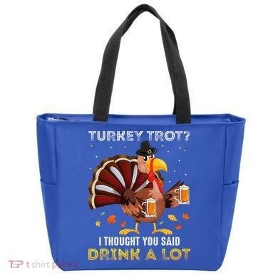 Turkey Trot Squad Running Drinking Thanksgiving Tote Bag