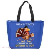 Turkey Trot Squad Running Drinking Thanksgiving Tote Bag thumb 0