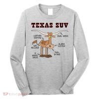 Texas TX SUV Funny Joke Longhorn Cattle Cow Long Sleeve Shirt thumb 0