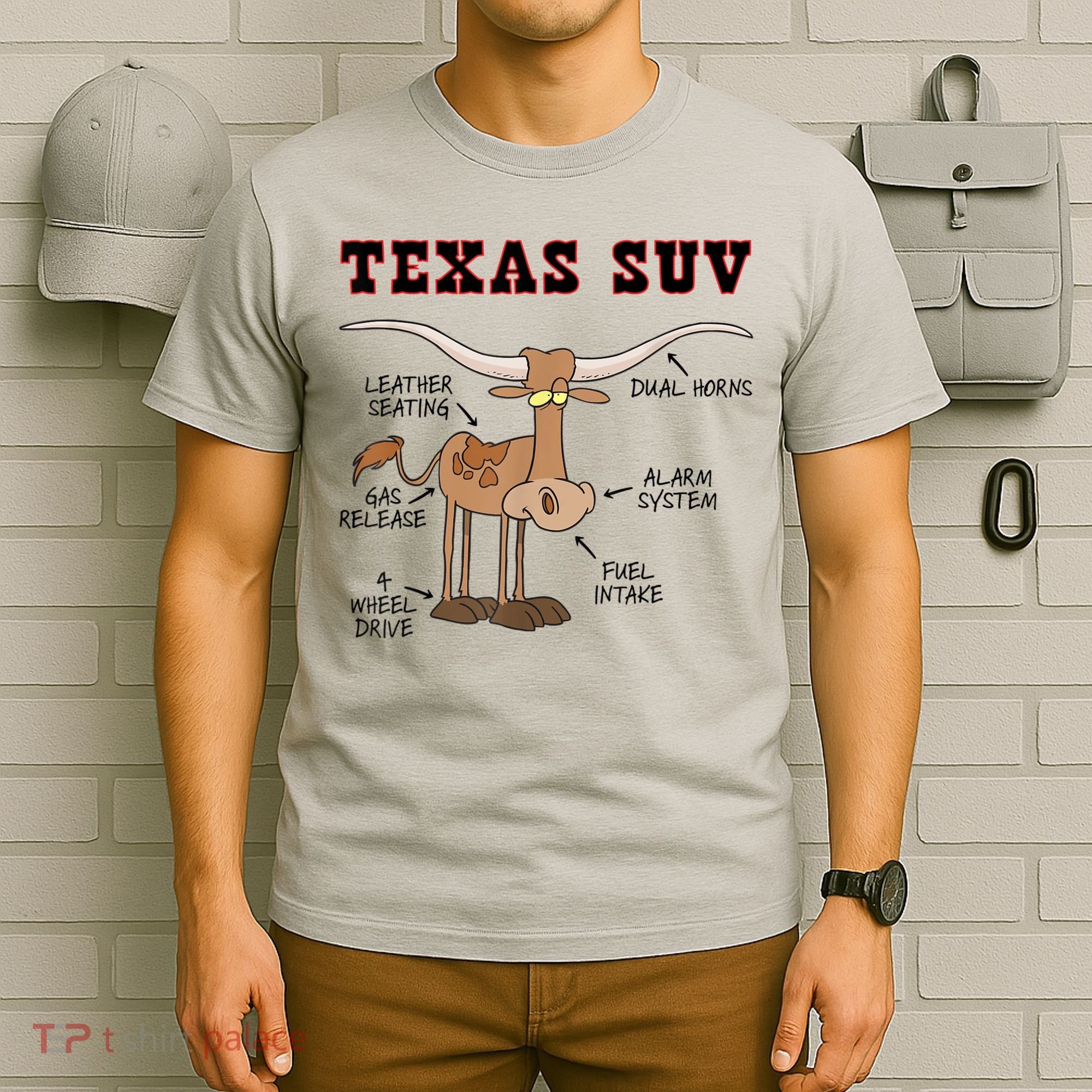 Texas TX SUV Funny Joke Longhorn Cattle Cow T-Shirt