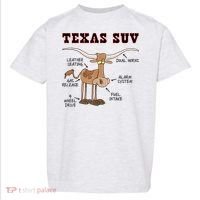 Texas TX SUV Funny Joke Longhorn Cattle Cow Toddler T-Shirt thumb 0