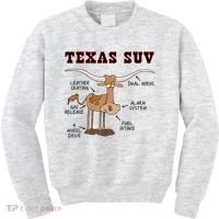 Texas TX SUV Funny Joke Longhorn Cattle Cow Kids Sweatshirt thumb 0