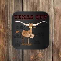 Texas TX SUV Funny Joke Longhorn Cattle Cow Coaster thumb 0