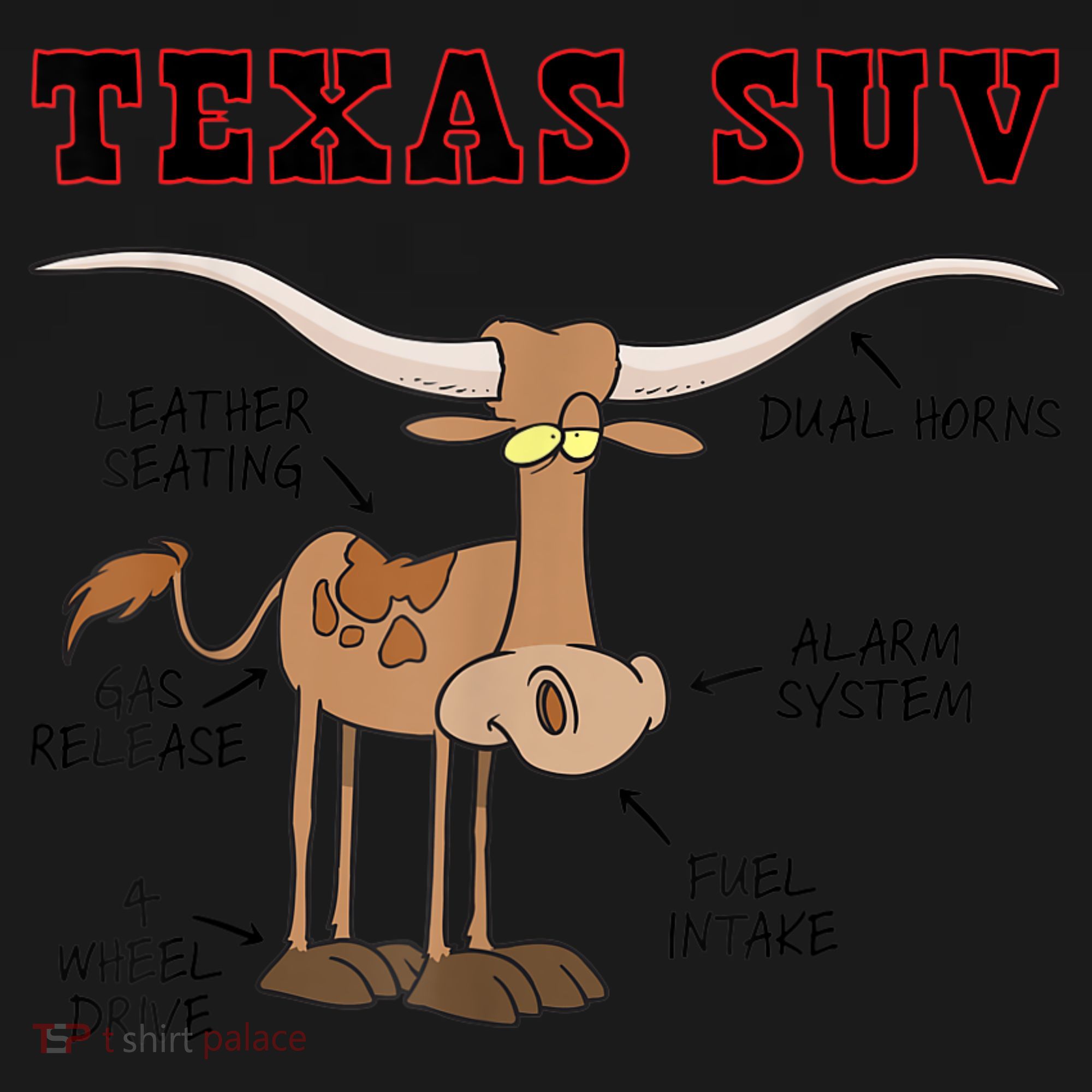 Texas TX SUV Funny Joke Longhorn Cattle Cow Women's Hoodie