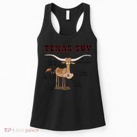 Texas TX SUV Funny Joke Longhorn Cattle Cow Women's Tank Top thumb 0