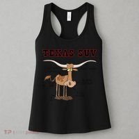 Texas TX SUV Funny Joke Longhorn Cattle Cow Women's Tank Top thumb 3