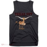 Texas TX SUV Funny Joke Longhorn Cattle Cow Tank Top thumb 0