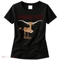 Texas TX SUV Funny Joke Longhorn Cattle Cow Women's T-Shirt thumb 0