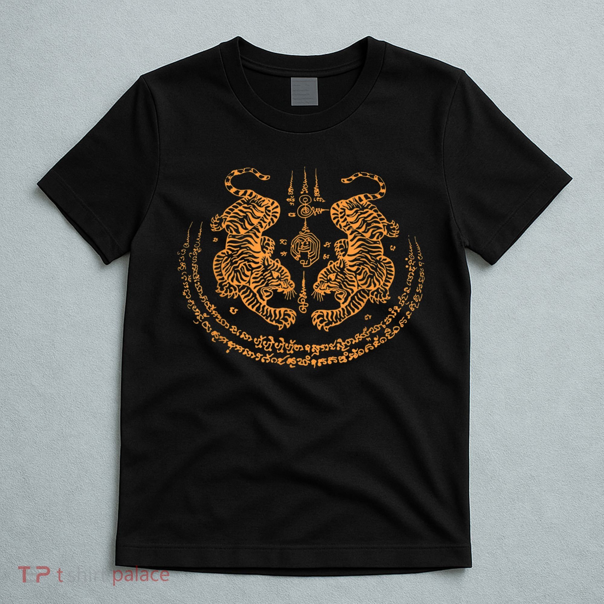 Twin Tiger Sak Yant Tattoo Muay Thai Thailand Martial Art T-Shirt