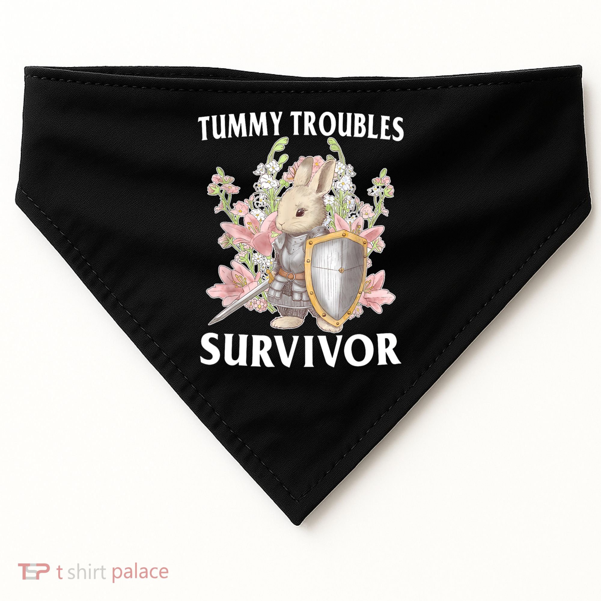 Tummy Troubles Survivor Funny Sarcastic Ibs Humor Statement USA-Made Doggie Bandana