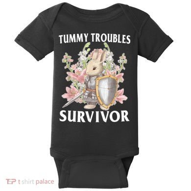 Tummy Troubles Survivor Funny Sarcastic Ibs Humor Statement Baby Bodysuit