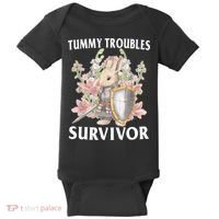 Tummy Troubles Survivor Funny Sarcastic Ibs Humor Statement Baby Bodysuit thumb 0
