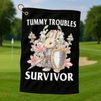 Tummy Troubles Survivor Funny Sarcastic Ibs Humor Statement Golf Towel thumb 1