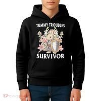 Tummy Troubles Survivor Funny Sarcastic Ibs Humor Statement Kids Hoodie thumb 4