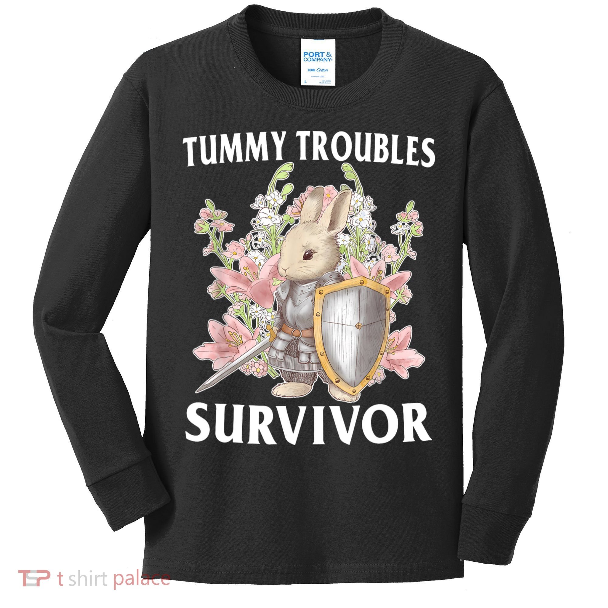 Tummy Troubles Survivor Funny Sarcastic Ibs Humor Statement Kids Long Sleeve Shirt