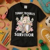 Tummy Troubles Survivor Funny Sarcastic Ibs Humor Statement Kids T-Shirt thumb 3