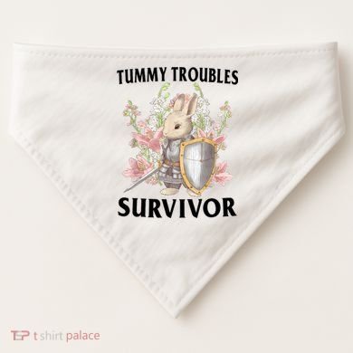 Tummy Troubles Survivor Funny Sarcastic Ibs Humor Statement USA-Made Doggie Bandana