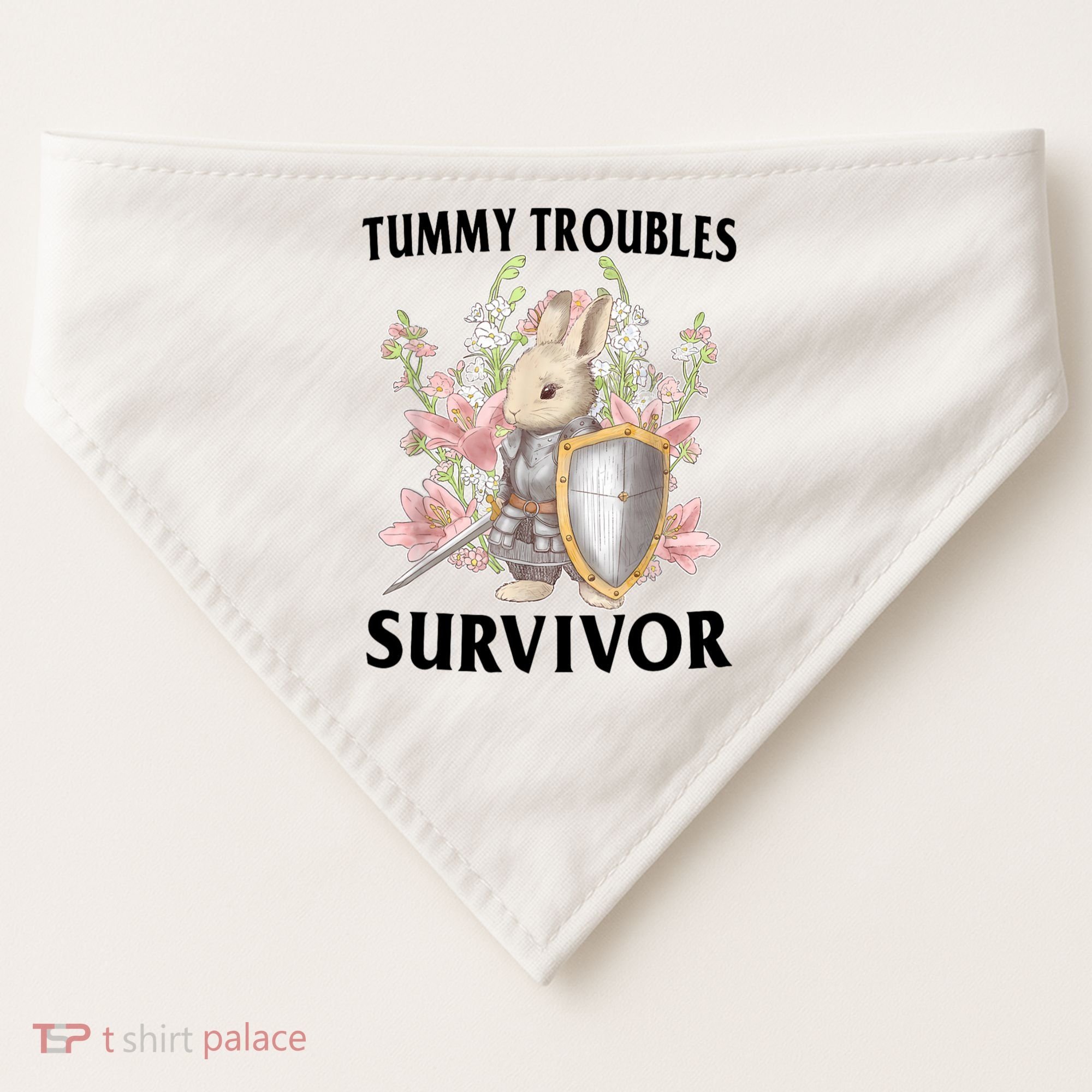 Tummy Troubles Survivor Funny Sarcastic Ibs Humor Statement USA-Made Doggie Bandana